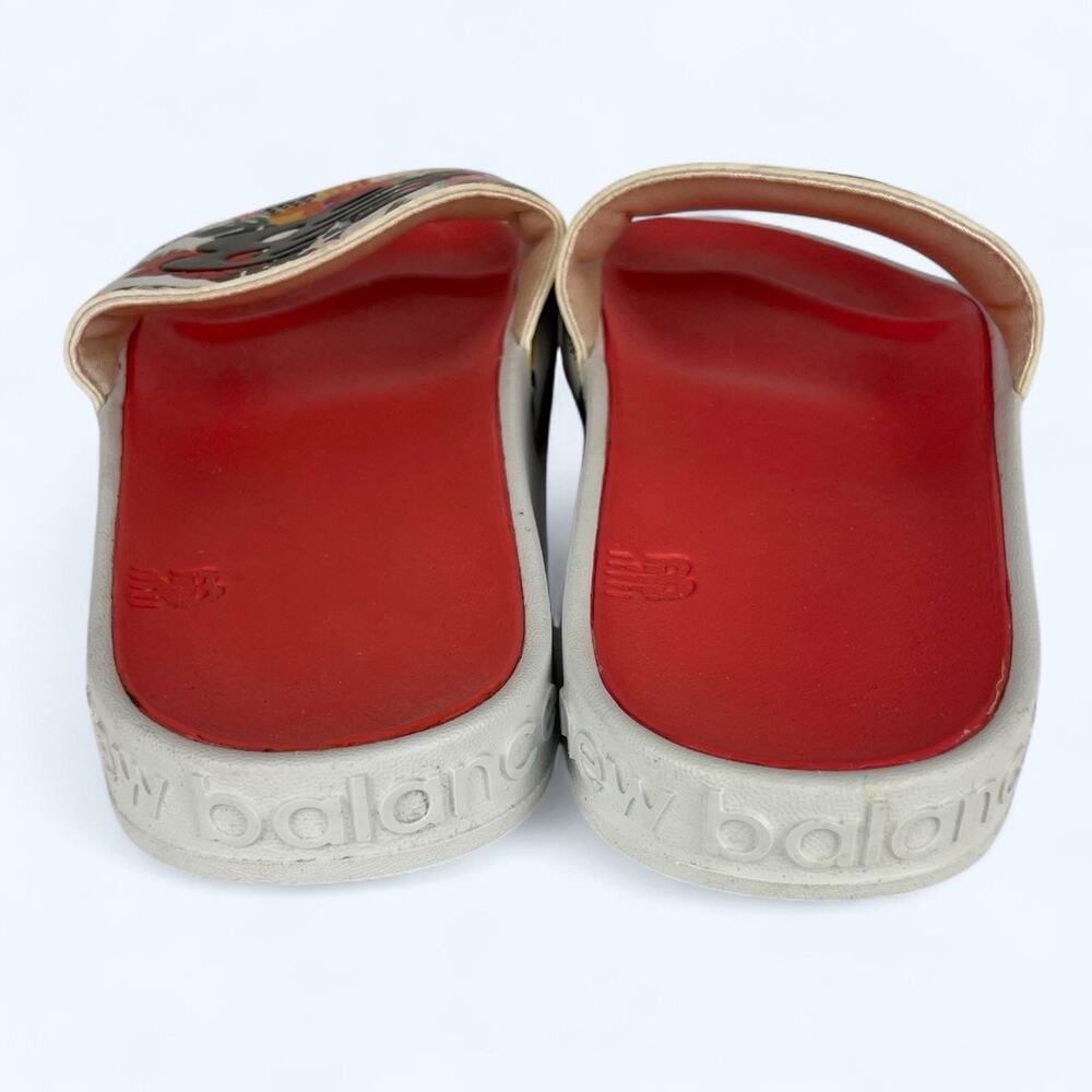 New Balance 200 V1 Women's Size 8 Slide Sandal Floral Logo Print White Slip On - Picture 4 of 7